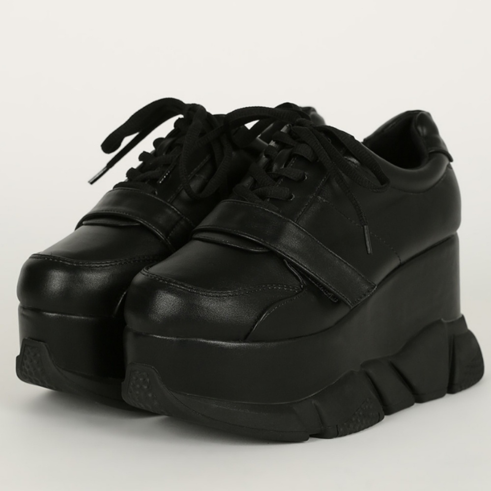 Last Size 9 🖤Blk Hook & Loop Lace-Up Platform - Picture 6 of 8